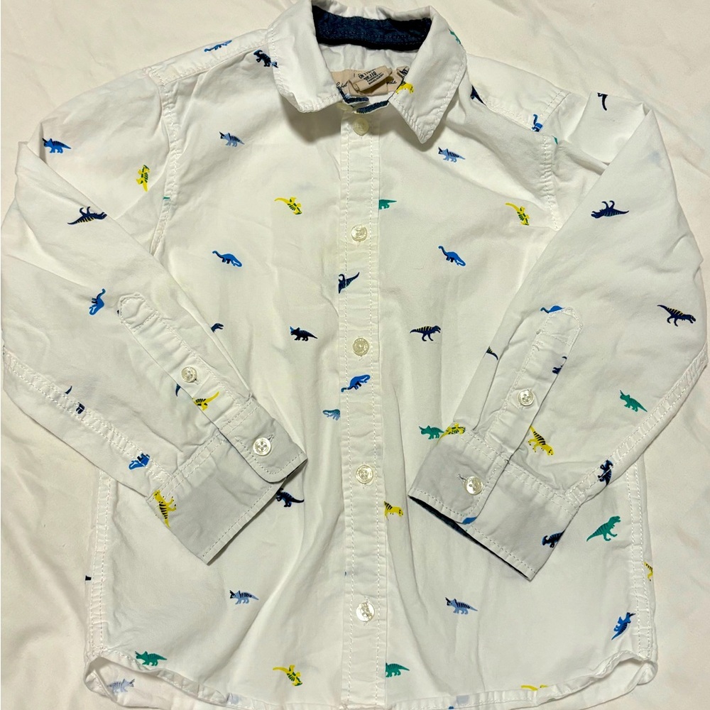 Boys White Poplin Button Down shirt